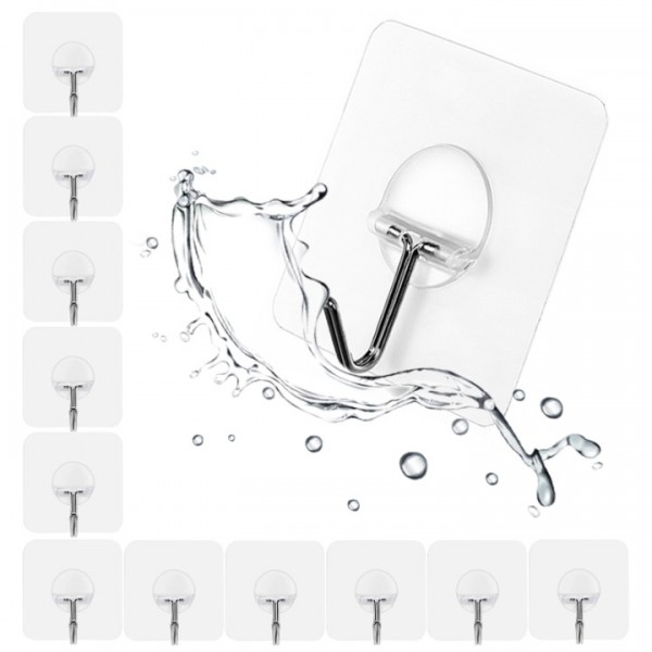 YIDE Adhesive Hooks,Transparent Seamless Stainless...
