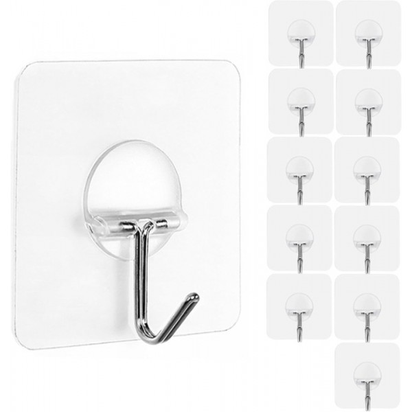 YIDE Adhesive Hooks,Transparent Seamless Stainless...