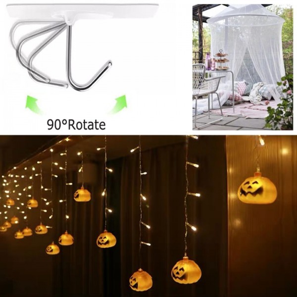 YIDE Adhesive Hooks,Transparent Seamless Stainless Steel Ultra Strong Wall Hooks for Kitchen Bathroom Ceiling Door Utility Hooks(12 PCS)