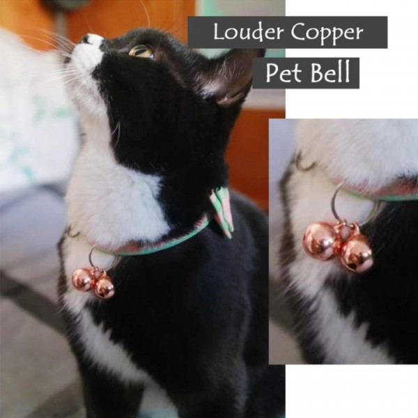 YIDE 4 Pack Cat & Dog Copper Bells - Pet Tracker Training | Pet Collar Accessories | Save Birds & Wildlife(Small)