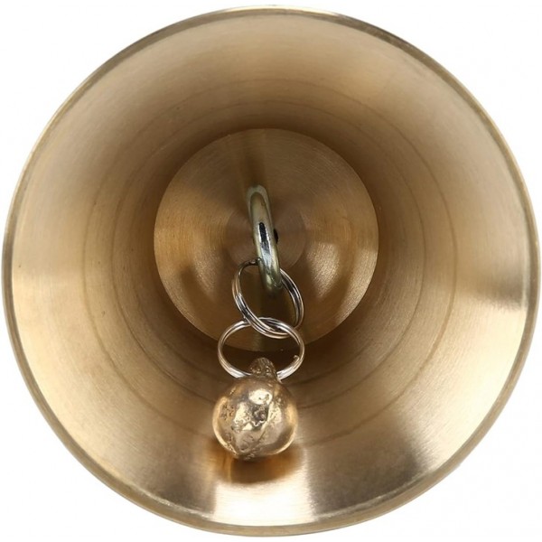 YIDE Extra Loud Solid Brass Hand Call Bell with Wooden Handle