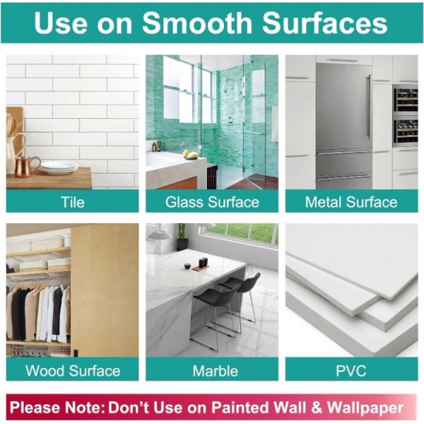 YIDE Adhesive Hooks Heavy Duty Shower Hook Waterproof, Black Stick on Hooks for Hanging Loofah Towel Robe Clothes, Removable Stainless Steel Bathroom Adhesive Wall Hooks 4 pcs