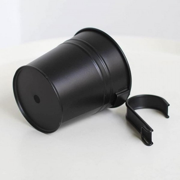 YIDE 5 Pcs Hanging Flower Pots Metal Iron Bucket Planter Pot Metal Bucket Flower Holder with Hook Indoor Outdoor Decor for Railing Fence Balcony Garden (Black)