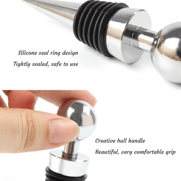 YIDE Wine Stopper Bottle Stopper - Wine Saver, Reusable Wine Corks For Beverage, 4-Pack Silicone Wine Stopper For Gifts, Bar, Holiday Party, Wedding