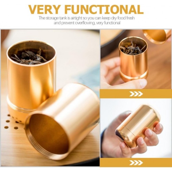 YIDE 2pcs Aluminium Small Portable Condiment Can Sugar Tins Airtight Delicate Container Caddy Home Loose Flour Tank Empty Alloy Storage Red Coffee Metal Travel Sealed Food For Kitchen