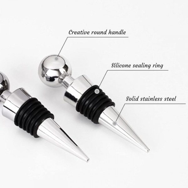 YIDE Wine Stopper Bottle Stopper - Wine Saver, Reusable Wine Corks For Beverage, 4-Pack Silicone Wine Stopper For Gifts, Bar, Holiday Party, Wedding