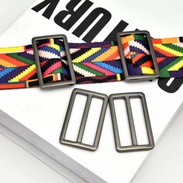 YIDE 10pcs Metal Slide Tri-Glide Buckle Webbing Strap Adjustable Buckle Fasteners for Strap Keeper Leathercraft Bag Belt Bags DIY Accessories (Gunmetal, 1-1/2 inch)