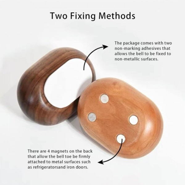 YIDE Shopkeepers Bell, Decorative Fridge Magnets, Magnetically-Attached Wood Doorbell, Door Chime for Business When Entering & Lightweight Unique Bell for Door Wall Store Wardrobe Décor