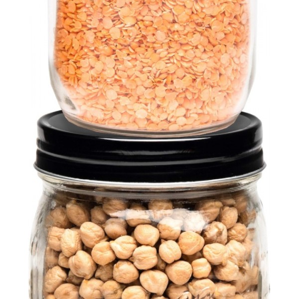 YIDE Rust-Proof Wide Mouth Aluminum Metal Mason Jar Lids Leak-Proof 12-Pack (Black)