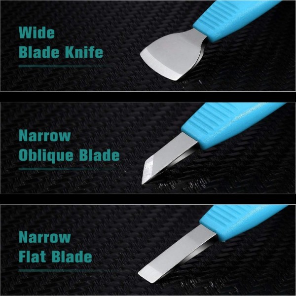 YIDE Pedicure Knife Set - Callus Shavers, Corn and Hard Thick Skin Remover Knives for Foot, Metal Nail File & Nail Lifter - Professional Pedicure Tools with Storage Box (Blue)