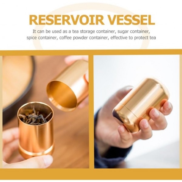 YIDE 2pcs Aluminium Small Portable Condiment Can Sugar Tins Airtight Delicate Container Caddy Home Loose Flour Tank Empty Alloy Storage Red Coffee Metal Travel Sealed Food For Kitchen