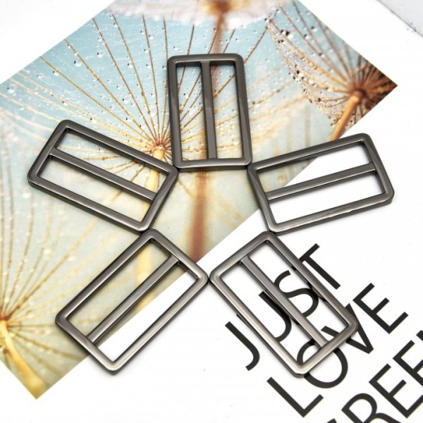 YIDE 10pcs Metal Slide Tri-Glide Buckle Webbing Strap Adjustable Buckle Fasteners for Strap Keeper Leathercraft Bag Belt Bags DIY Accessories (Gunmetal, 1-1/2 inch)