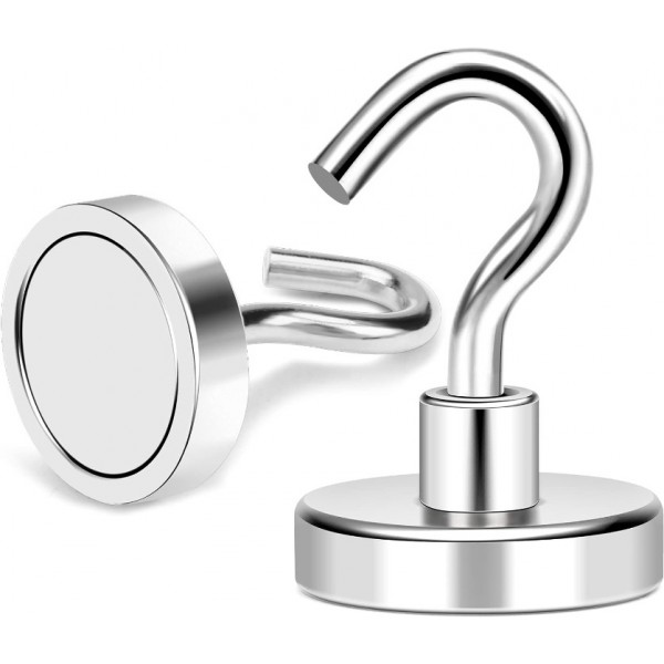 YIDE Magnetic Hooks, 80LB+ Heavy Duty Magnetic Hooks Cruise with Epoxy Coating for Refrigerator, Strong Magnet Hooks for Tool Room, Magnetic Metal Hooks for Grill - 8 Pack