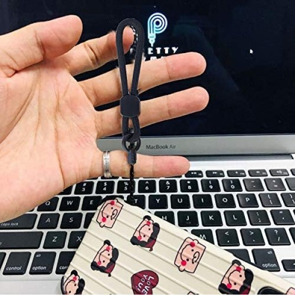 YIDE Ring Lanyards Black Finger Strap 5 Pack Short Rope Small Lanyard,For Phone Cases Keys Keychain USB Flash Drive CellPhone iPod ID Card Badge Camera