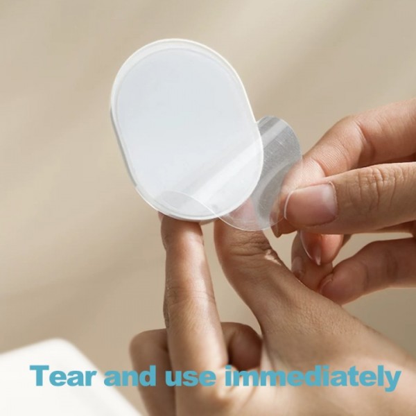 YIDE  Wall Hooks, Quick Stick Adhesive, Removeable, 4 Wall Hooks, Hang Decorations Without Damaging Walls, up to 10lbs., White